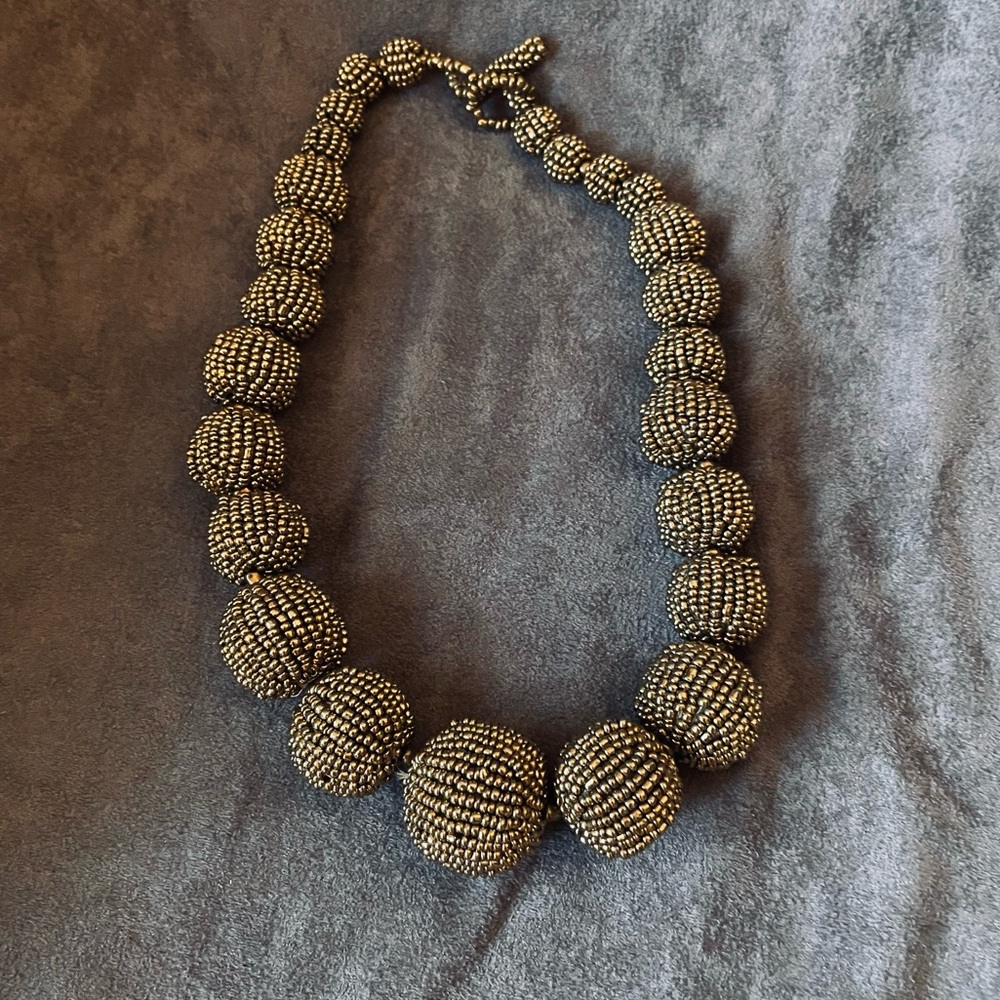 Chunky gold bead necklace